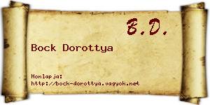 Bock Dorottya névjegykártya